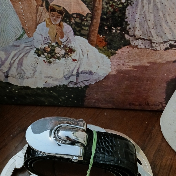 BRIAN TOOHEY 925 Sterling Silver Buckle Snake Embossed Leather Belt Large π π΄ - Picture 15 of 15